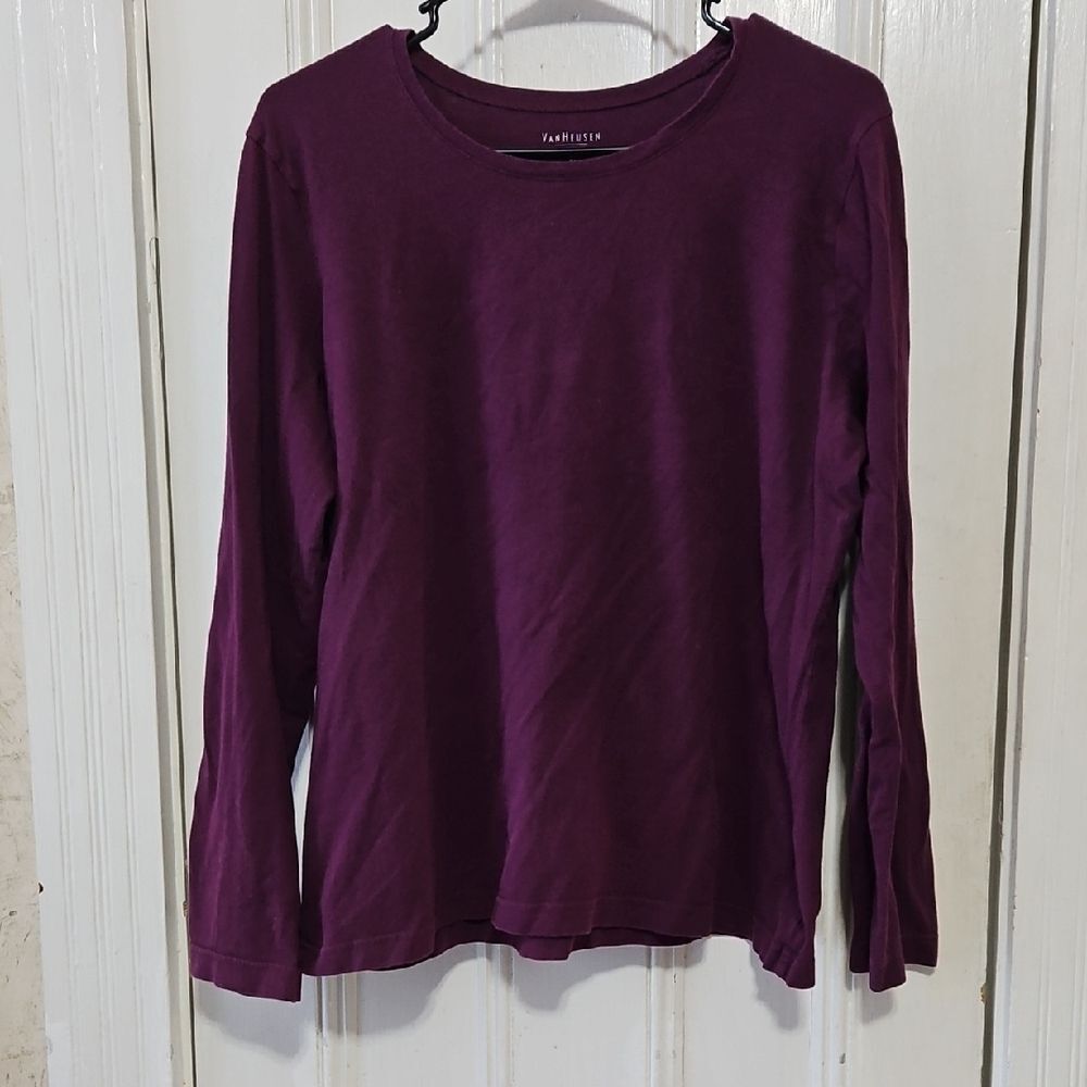 Van Heusen Purple Long Sleeve Tee Women's XL